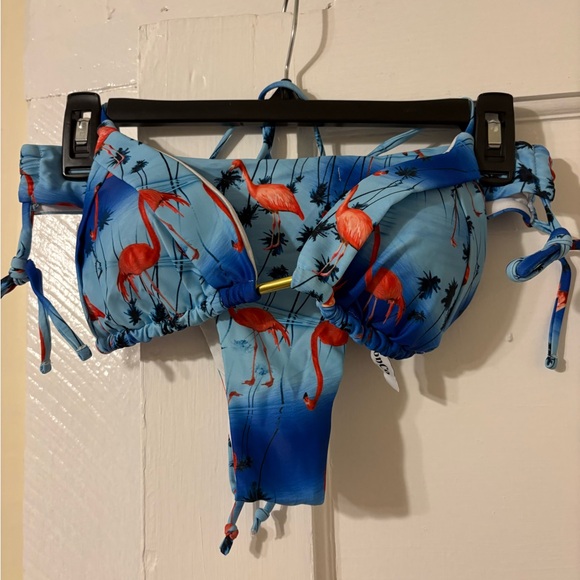 Other - Blue Flamingo Print Brazilian Bikini Set